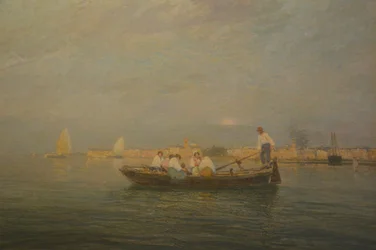 Le Ferry, peinture de Pietro Fragiacomo, 1914
